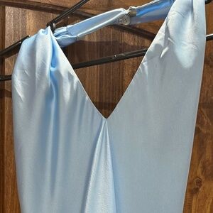 Baby Blue Jasmine Halter Maxi Small